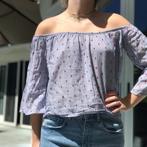 Urban Outfitters Polka Dot Off the Shoulder Top